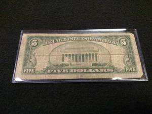 1934 A Five Dollars Silver Certific...