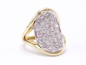 lot 6 image: Stunning 1.50 CT Custom Designer Diamond Estate Ring in 18k Yellow Gold