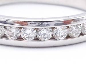 lot 17 image: High Quality Channel Set Diamonds in a 14k White Gold Estate Band