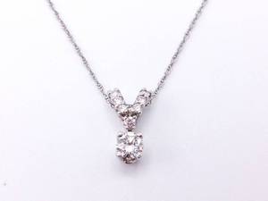lot 23 image: Luminous High-Grade Diamond Estate Necklace in 14k White Gold