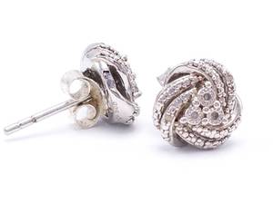 lot 38 image: Gorgeous Diamond Estate Earrings in Sterling Silver