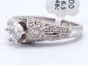 lot 13 image: Impressive Brand New Diamond Semi-Mount in 14k White Gold - $2550.00 Tag