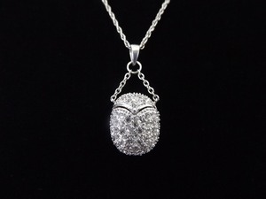 .925 Sterling Silver Crystal Hedgehog Locket Pendant Necklace