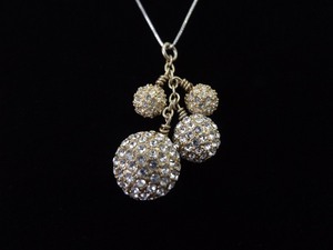 .925 Sterling Silver Crystal Ball Pendant Necklace
