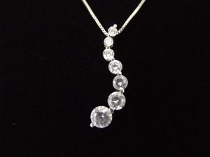.925 Sterling Silver Crystal Pendant Necklace
