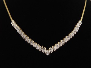 .925 Sterling Silver Diamond Accented Vermeil Necklace