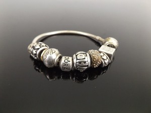 .925 Sterling Silver Pandora Love Charm Bracelet