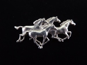.925 Sterling Silver Horse Brooch