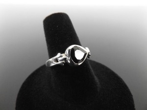 .925 Sterling Silver Pear Cut Garnet Ring Size 7.5