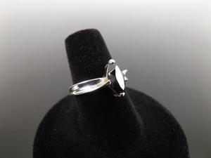 .925 Sterling Silver Marquise Cut Hematite Ring Size 6.75