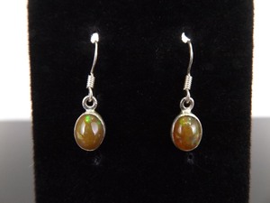 NEW .925 Sterling Silver Ethiopian Opal Cabochon Hook Earrings