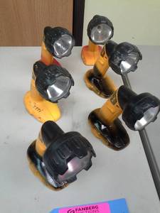 lot 132 image: Lot of (6) DeWalt 18VDC Cordless Rechargable Flashlight DW908