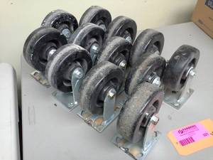 lot 521 image: Lot of (12) 2x6in. Caster Wheel Assemblies