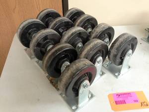 lot 522 image: Lot of (12) 2x6in. Caster Wheel Assemblies
