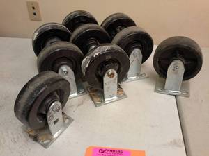lot 530 image: Lot of (9) 2x6in. Caster Wheel Assemblies