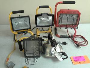 lot 637 image: Lot of (5) Portable Shop Work Lights