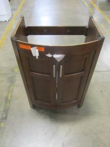 lot 50 image: Style Selections Morecott Chocolate Single Sink Vanity with White Vitreous China Top 1142VA-24-220