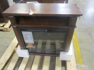 lot 51 image: Greentouch 31.5-in W Mahogany Infared Quartz Electric Fireplace 1164FM-23-202