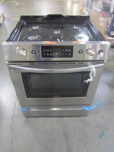 lot 118 image: Frigidaire 5 Burners 5-cu ft Self-Cleaning Freestanding Gas Range (Fingerprint-Resistant EasyCare Stainless Steel) (Common 30-in 29.875-in) LFGH3054UF