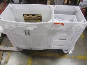 lot 146 image: allen  roth Moravia White Single Sink Vanity - Cabinet Only 1142VA-48-201