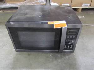 lot 153 image: Sharp 1100-Watt Countertop Microwave Black Stainless Steel SMC1452CH