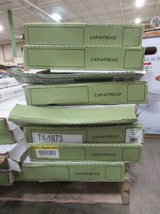 lot 344 image: Cap A Tread Sonoma Oak 47 in. Length x 12-18 in. Deep x 1-1116 in. Height Laminate to Cover Stairs 1 in. Thick, T1-1873 - 8 Caps.