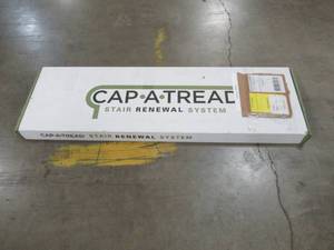 lot 350 image: Cap A Tread Sawcut DakotaPacific 47 in. Length x 12-18 in. Deep x 1-1116 in. Height Laminate to Cover Stairs 1 in. Thick, T2-3510 - 1 Cap.