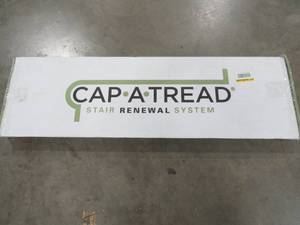 lot 351 image: Cap A Tread Choice Oak 47 in. Length x 12-18 in. Deep x 1-1116 in. Height Laminate to Cover Stairs 1 in. Thick, T1-3690 - 1 Cap.
