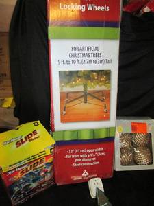 Star Shower, Tree Mote, Ornaments (Light up), Tree Stand With Lockable Wheels (9-10 Ft. Tree)