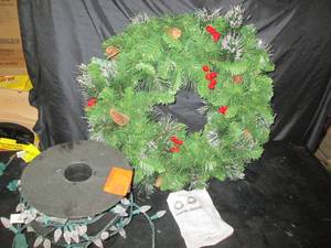 Battery Operated Pre-Lit Wreath, 2 (150 ct. Lights) See Photos