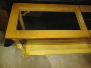 Wood Shelf (46.75 X 13.75 X 28) With Two Pieces of Clean Edge Glass (30 X 16.75 Ea.) 11