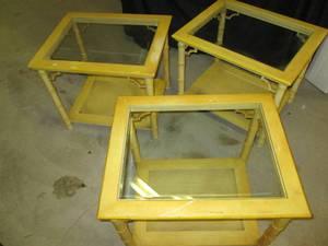 3 pc. End Table Set With Glass Inserts 11