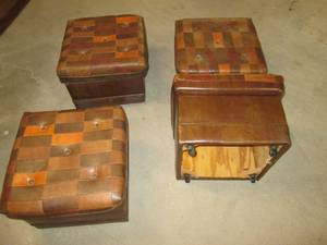 4 pc. Vintage Stool Set on Wheels Mfg. Tag March 1976