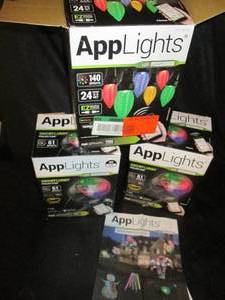 APP Lights (1) 24 Ct. Lights, (2) Snow Flurry Projection 7C