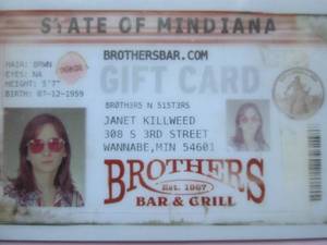 Collectible $25.00 Gift Card To Brothers Bar & Grill in Minneapolis, MN