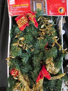 Battery Operated Pre-Lit Garland, Wreath, Penguin Elvis (plays music- untested), Battery Operated Snowman (Untested), See Photos 12