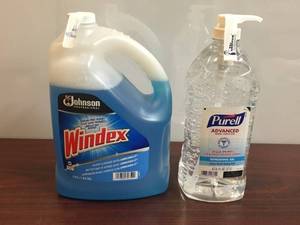 Windex and Purell Hand Sanitizer