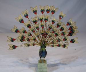 lot 10 image: Decorative Metal Peacock
