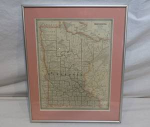 lot 70 image: Framed Map of Minnesota
