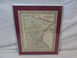 lot 72 image: Framed County Map of Minnesota