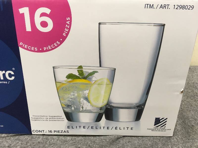 Luminarc 16Pc Drinkware, Retail $19.99