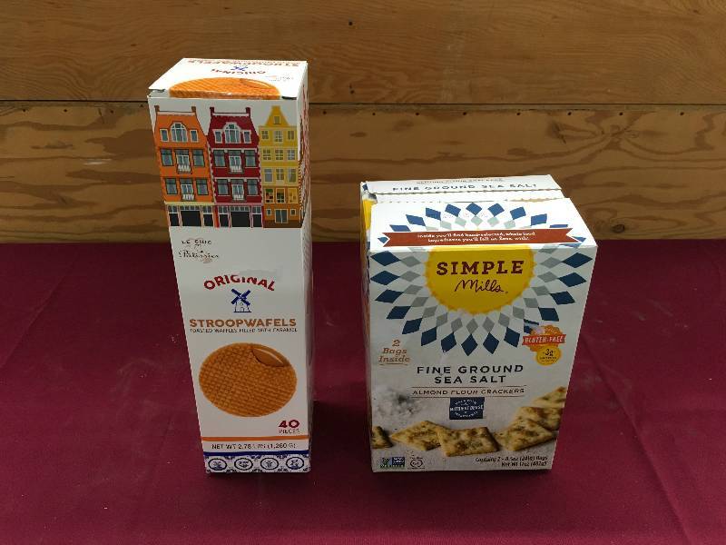Simple Mills Fine Ground Sea Salt Almond Crackers & Original Stroopwafels, Retail $17.38