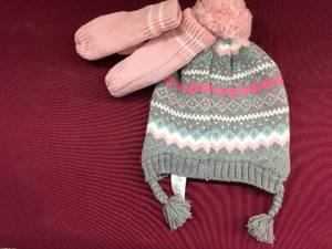Carters Girls 4-8 Mittens & Beanie