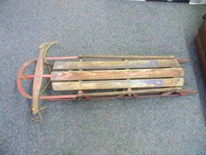 lot 16 image: COOL Vintage Super America Metal Sled approx 51x14 - SEE PICTURES