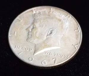 UNC ROLL OF (20) 1967 40% SILVER KENNEDY HALF DOLLARS NICELY TONED