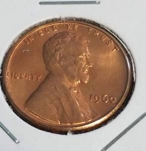 2 BU-UNC US CENTS 1943 WWII WARTIME STEEL 1960 SMALL DATE