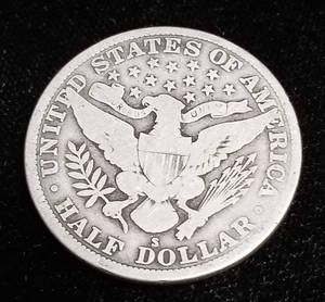 1915-S BARBER SILVER HALF DOLLAR