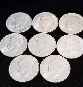 GROUP OF 8 EISENHOWER DOLLARS