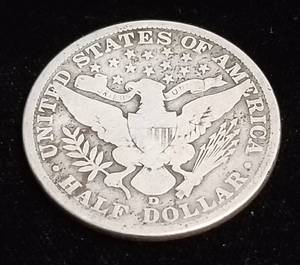 1911-D BARBER SILVER HALF DOLLAR