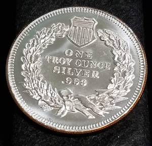1 TROY OZ. .999 FINE SILVER INDIAN HEAD DESIGN